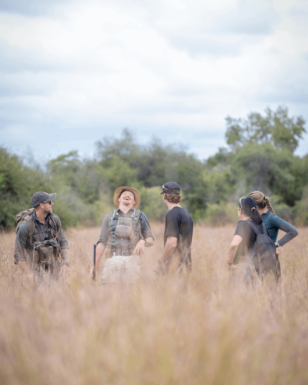 Guests Laughing On A Walking Safari (Johannesburg Big 5 Walking Safari) Specialist Day Tours South Africa - One Day Safaris